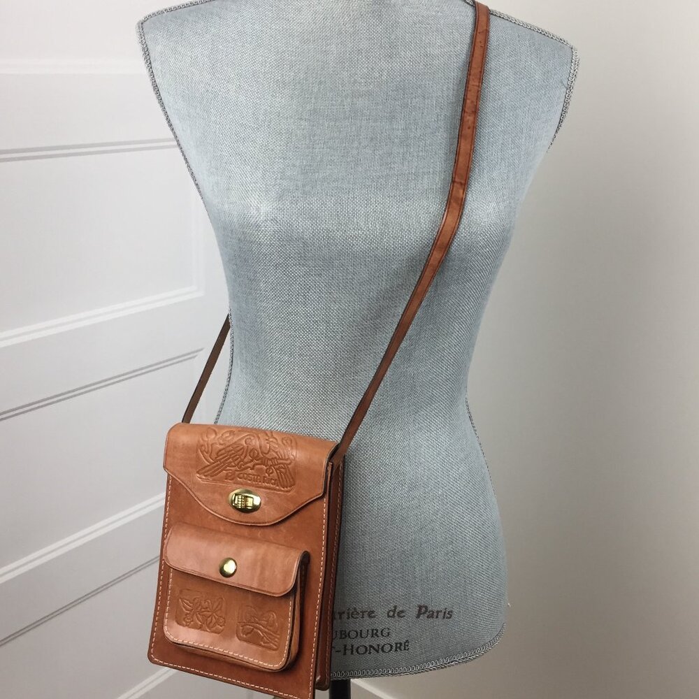 Leather Phone bag - Cognac